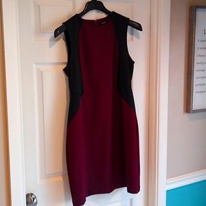 Knee length burgundy with black insert